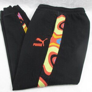 PUMA Lava Flow Sweatpants Men's XXL 2X Black Retro Heavyweight Track Joggers Gym